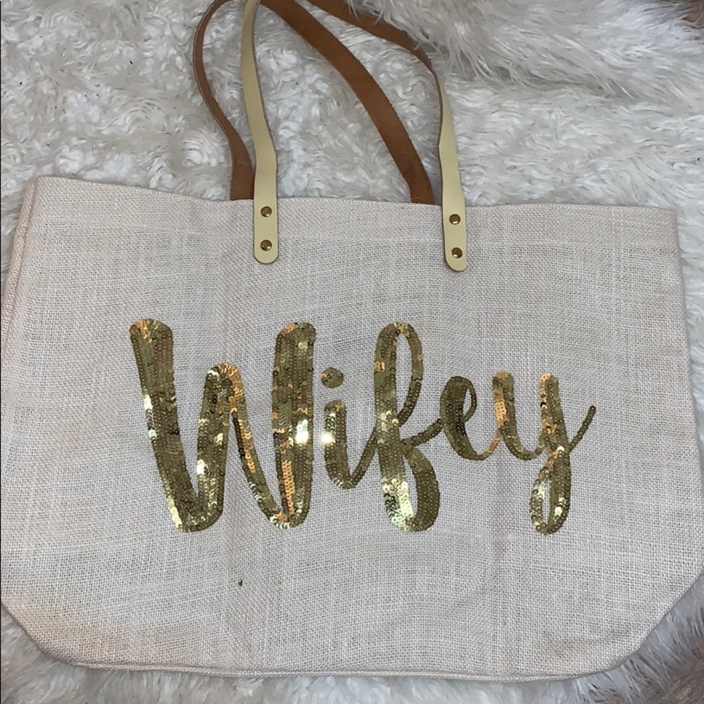 Linen “Wifey” Tote